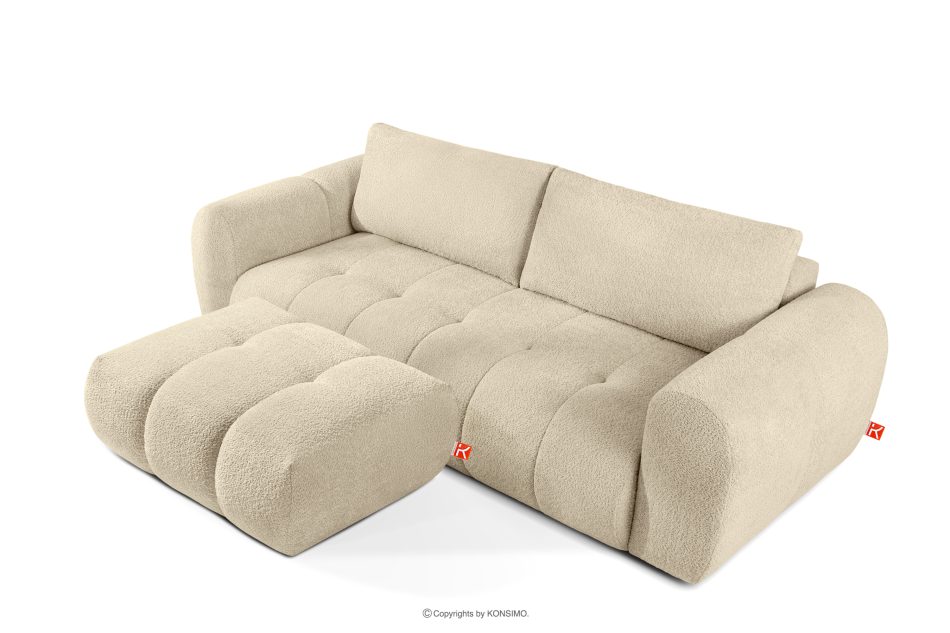 LIRA Dreisitziges Sofa aus Bouclé-Stoff in Hellbeige hellbeige - Foto 7