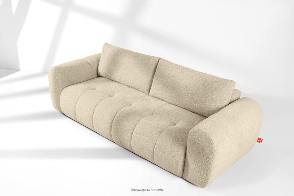 LIRA Dreisitziges Sofa aus Bouclé-Stoff in Hellbeige hellbeige - Foto 19
