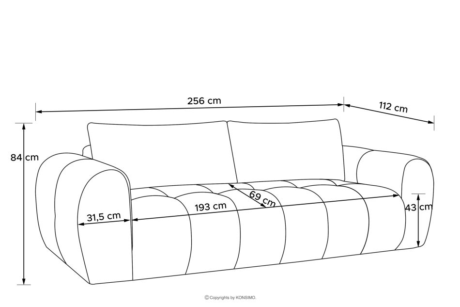 LIRA Dreisitziges Sofa aus Bouclé-Stoff in Beige beige - Foto 22