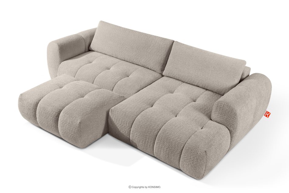 LIRA Ecksofa aus Bouclé-Stoff in Grau, rechts grau - Foto 7