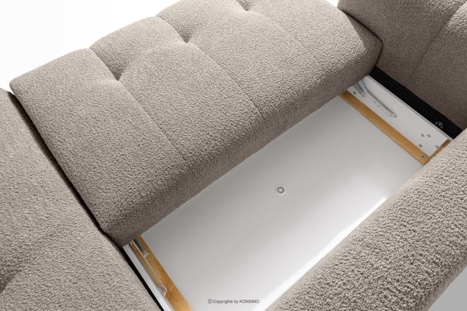 LIRA Ecksofa aus Bouclé-Stoff in Grau, rechts grau - Foto 15