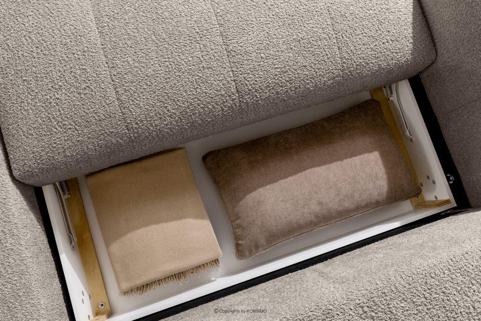 LIRA Ecksofa aus Bouclé-Stoff in Grau, rechts grau - Foto 16