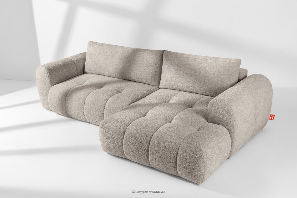 LIRA Ecksofa aus Bouclé-Stoff in Grau, rechts grau - Foto 1