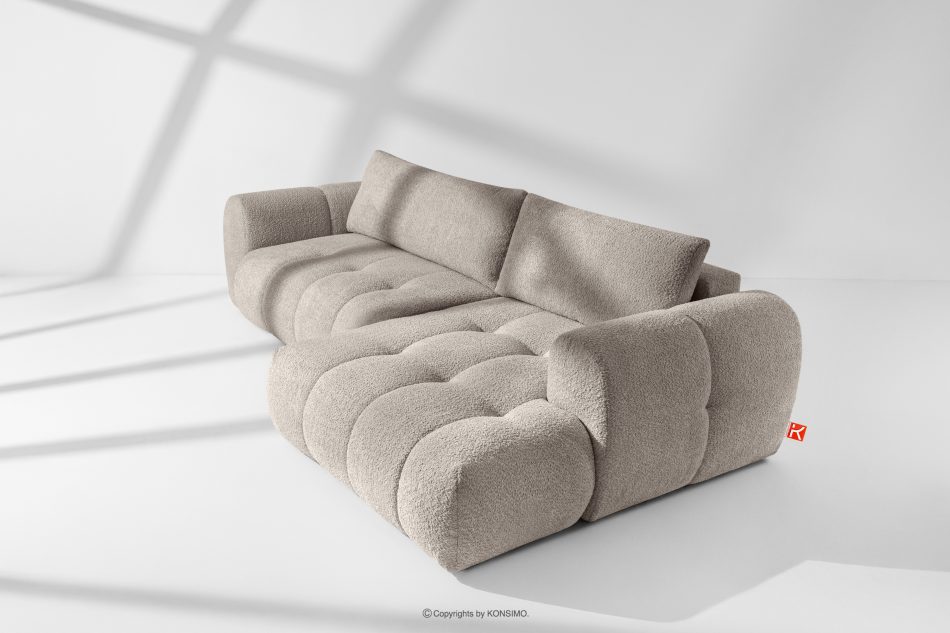 LIRA Ecksofa aus Bouclé-Stoff in Grau, rechts grau - Foto 18