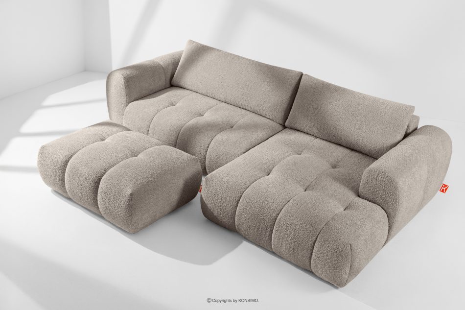 LIRA Ecksofa aus Bouclé-Stoff in Grau, rechts grau - Foto 19
