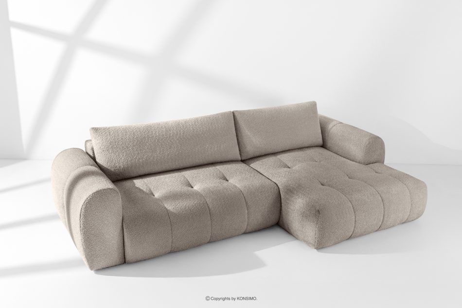 LIRA Ecksofa aus Bouclé-Stoff in Grau, rechts grau - Foto 20