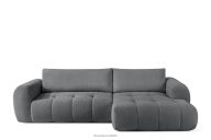 Ecksofa Boucle im Japandi-Stil dunkelgrau rechts