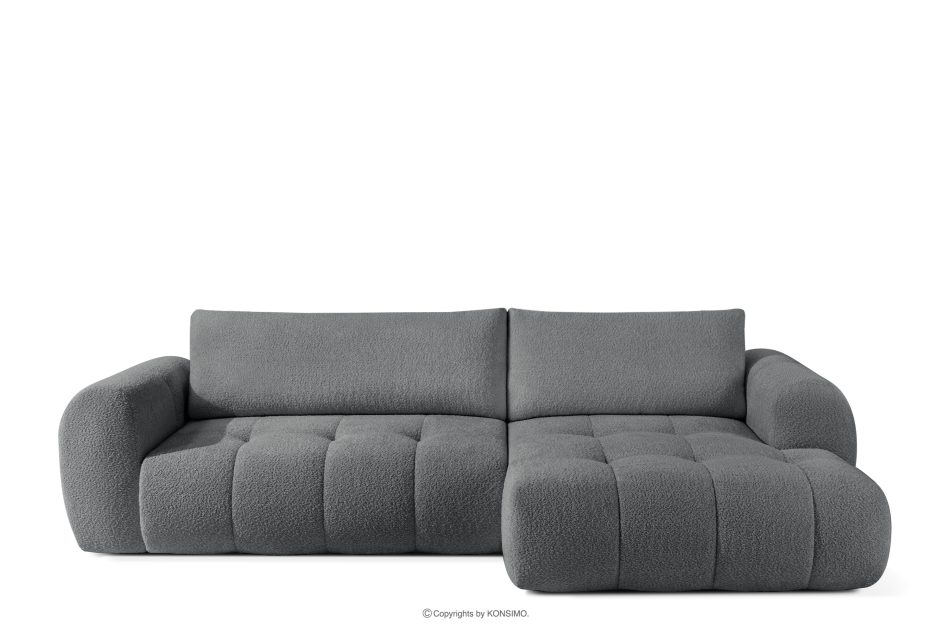 LIRA Ecksofa Boucle im Japandi-Stil dunkelgrau rechts dunkelgrau - Foto 0