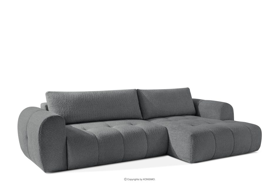 LIRA Ecksofa Boucle im Japandi-Stil dunkelgrau rechts dunkelgrau - Foto 2