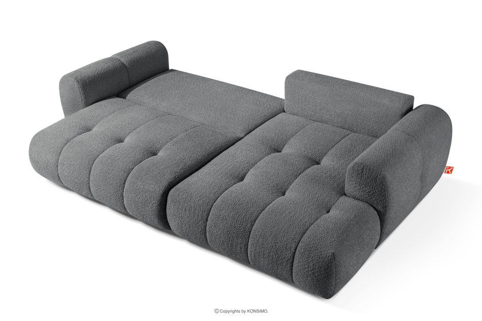 LIRA Ecksofa Boucle im Japandi-Stil dunkelgrau rechts dunkelgrau - Foto 5