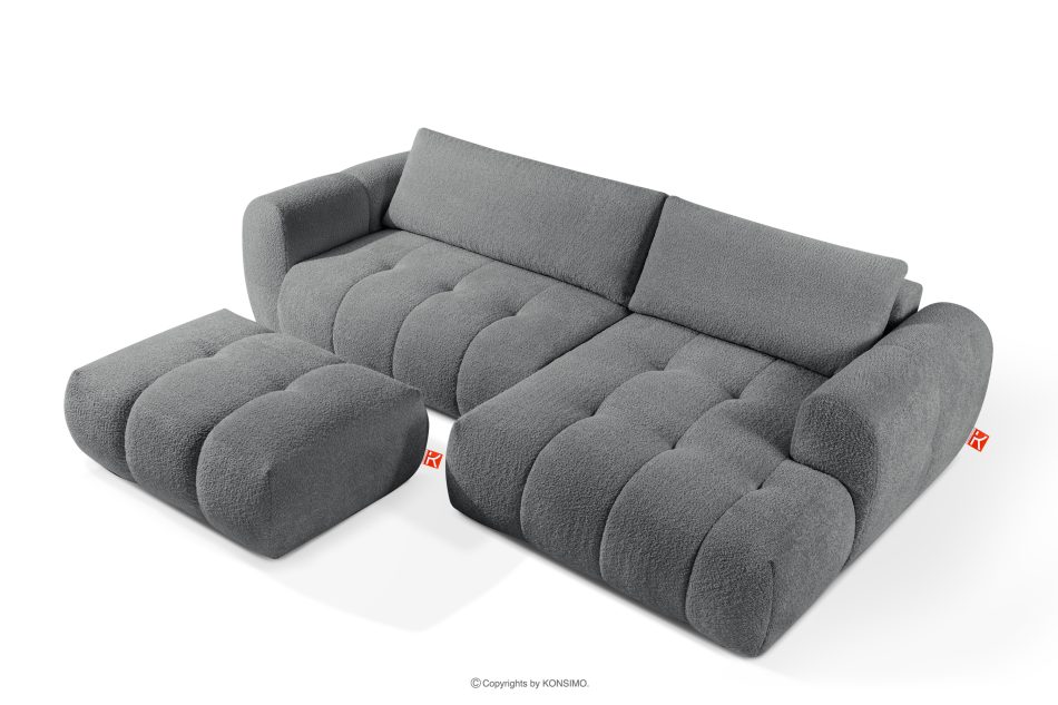 LIRA Ecksofa Boucle im Japandi-Stil dunkelgrau rechts dunkelgrau - Foto 6