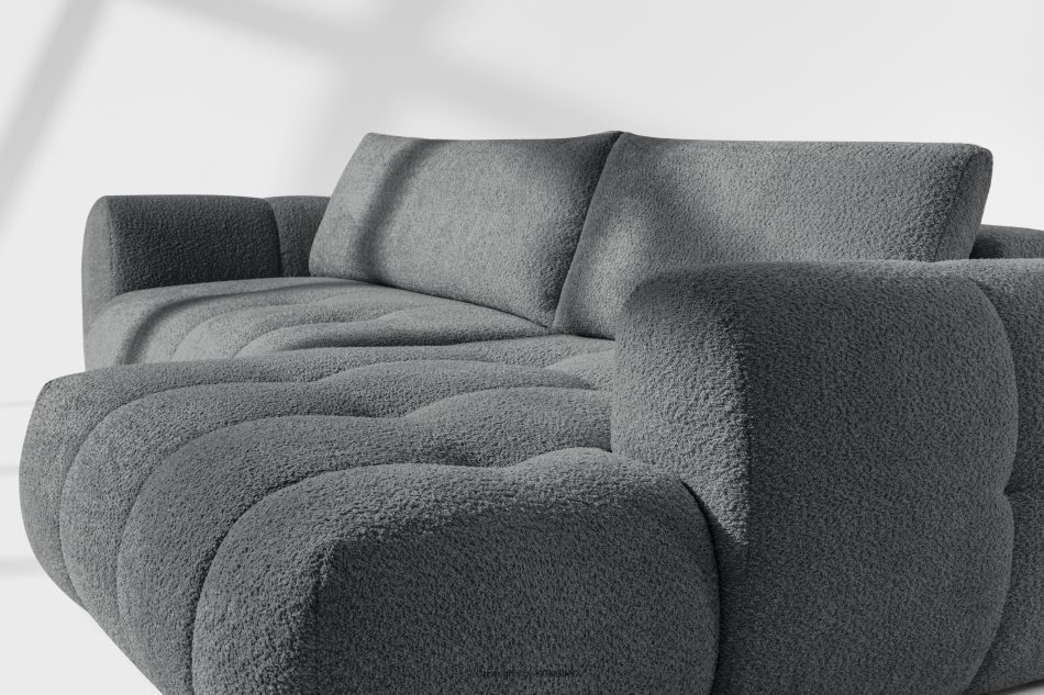LIRA Ecksofa Boucle im Japandi-Stil dunkelgrau rechts dunkelgrau - Foto 11
