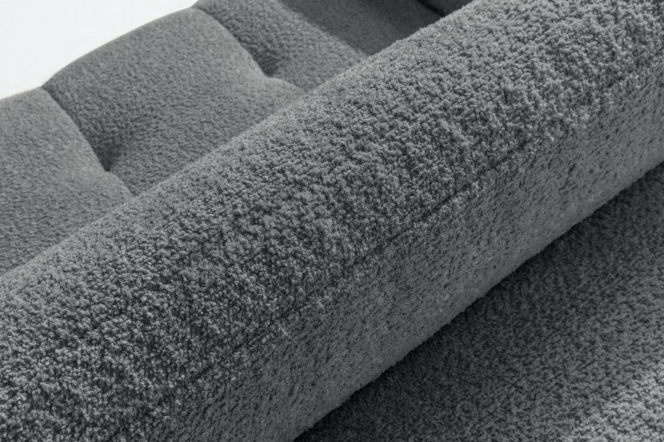 LIRA Ecksofa Boucle im Japandi-Stil dunkelgrau rechts dunkelgrau - Foto 12