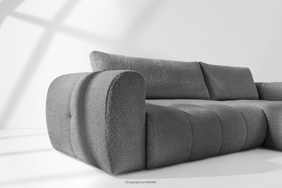 LIRA Ecksofa Boucle im Japandi-Stil dunkelgrau rechts dunkelgrau - Foto 13