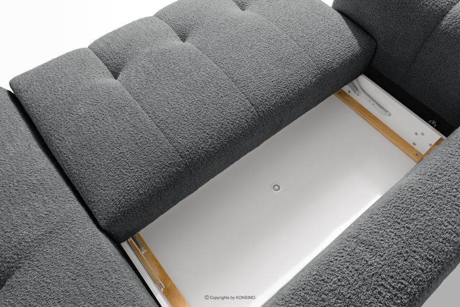 LIRA Ecksofa Boucle im Japandi-Stil dunkelgrau rechts dunkelgrau - Foto 15