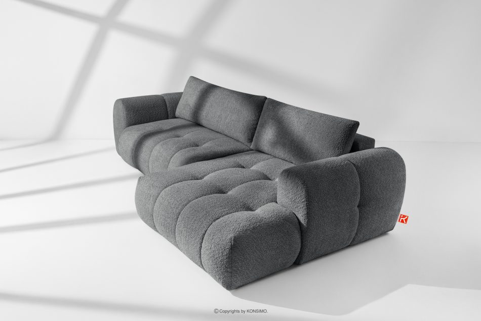 LIRA Ecksofa Boucle im Japandi-Stil dunkelgrau rechts dunkelgrau - Foto 18