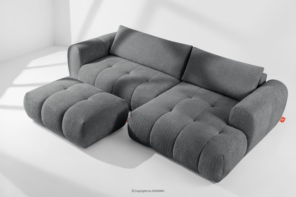 LIRA Ecksofa Boucle im Japandi-Stil dunkelgrau rechts dunkelgrau - Foto 19