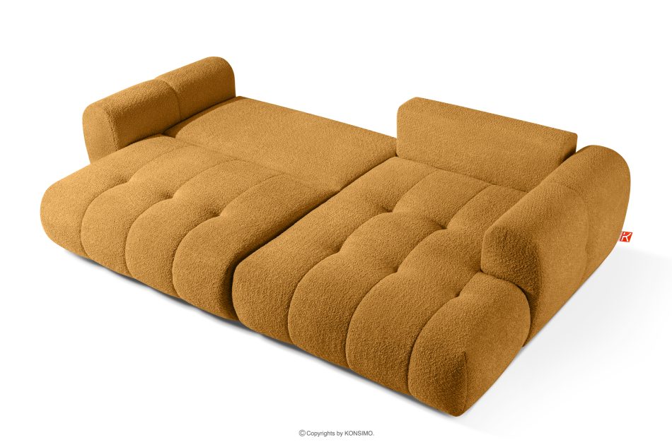 LIRA Ecksofa im Japandi-Stil aus Bouclé in Honig, rechts honigfarben - Foto 5