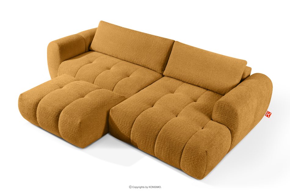 LIRA Ecksofa im Japandi-Stil aus Bouclé in Honig, rechts honigfarben - Foto 7