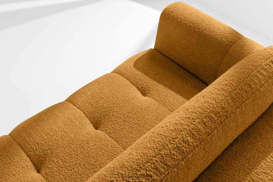 LIRA Ecksofa im Japandi-Stil aus Bouclé in Honig, rechts honigfarben - Foto 9