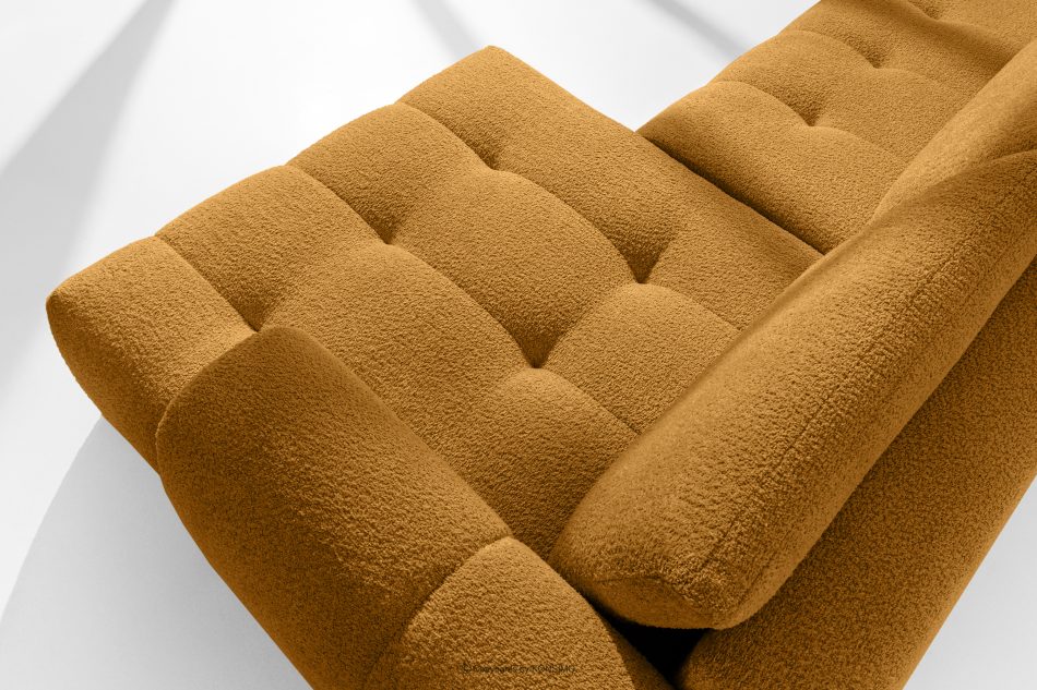 LIRA Ecksofa im Japandi-Stil aus Bouclé in Honig, rechts honigfarben - Foto 10