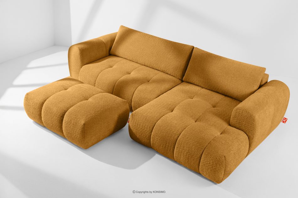 LIRA Ecksofa im Japandi-Stil aus Bouclé in Honig, rechts honigfarben - Foto 19