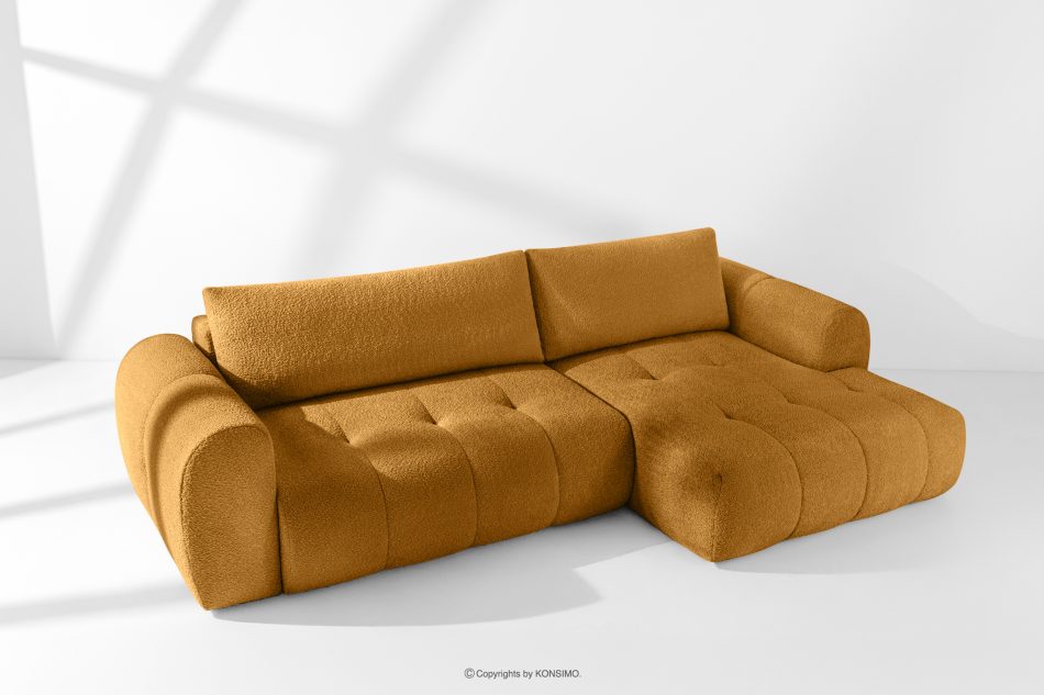 LIRA Ecksofa im Japandi-Stil aus Bouclé in Honig, rechts honigfarben - Foto 20