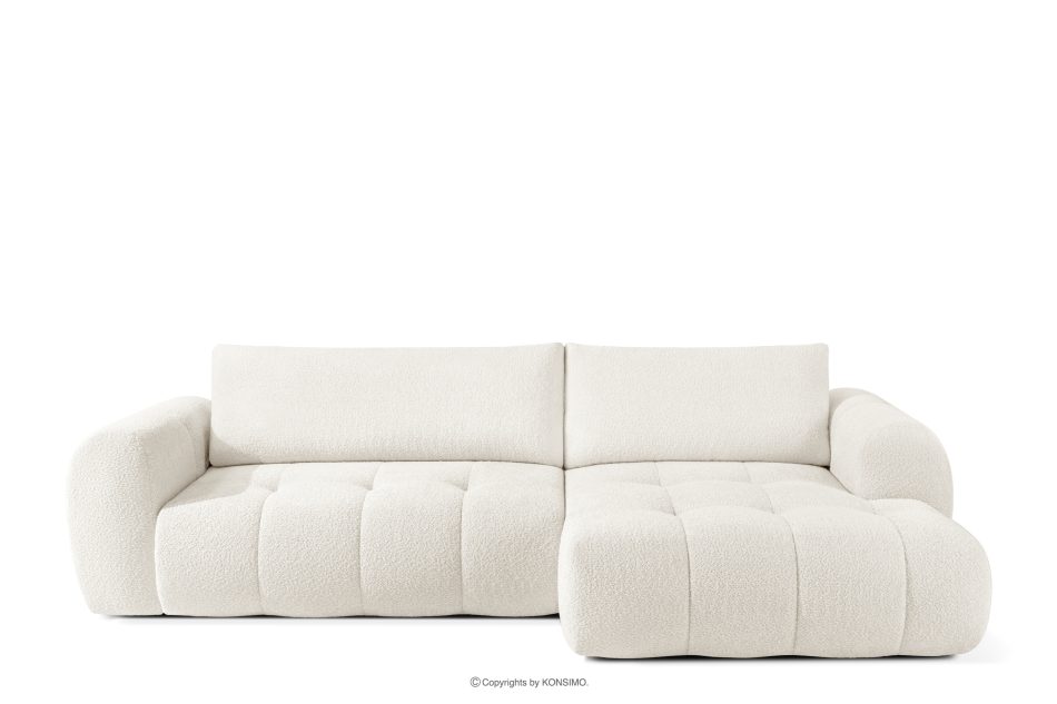 LIRA Ecksofa aus Bouclé-Stoff in Weiß, rechts weiß - Foto 0