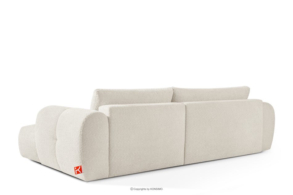 LIRA Ecksofa aus Bouclé-Stoff in Weiß, rechts weiß - Foto 4