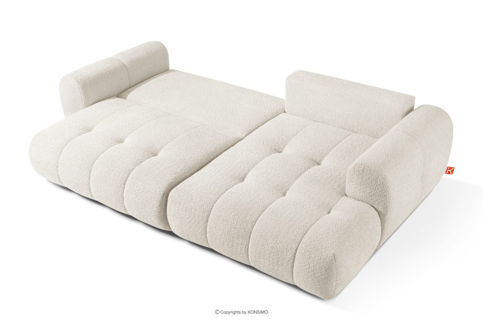 LIRA Ecksofa aus Bouclé-Stoff in Weiß, rechts weiß - Foto 5