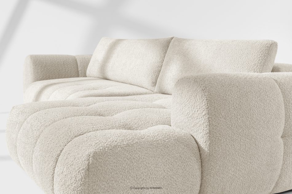 LIRA Ecksofa aus Bouclé-Stoff in Weiß, rechts weiß - Foto 11