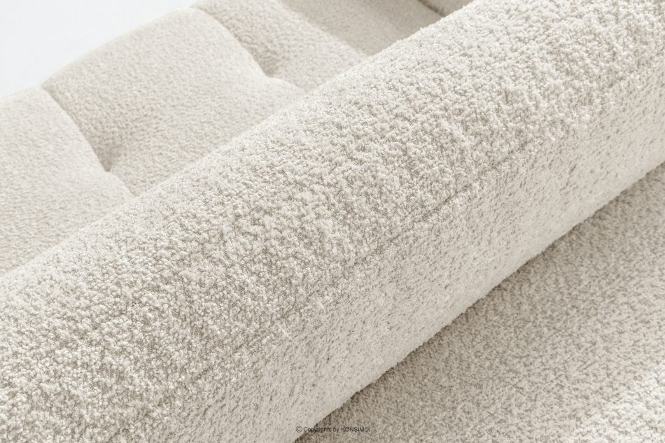 LIRA Ecksofa aus Bouclé-Stoff in Weiß, rechts weiß - Foto 12