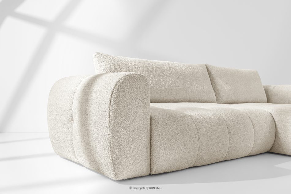 LIRA Ecksofa aus Bouclé-Stoff in Weiß, rechts weiß - Foto 13
