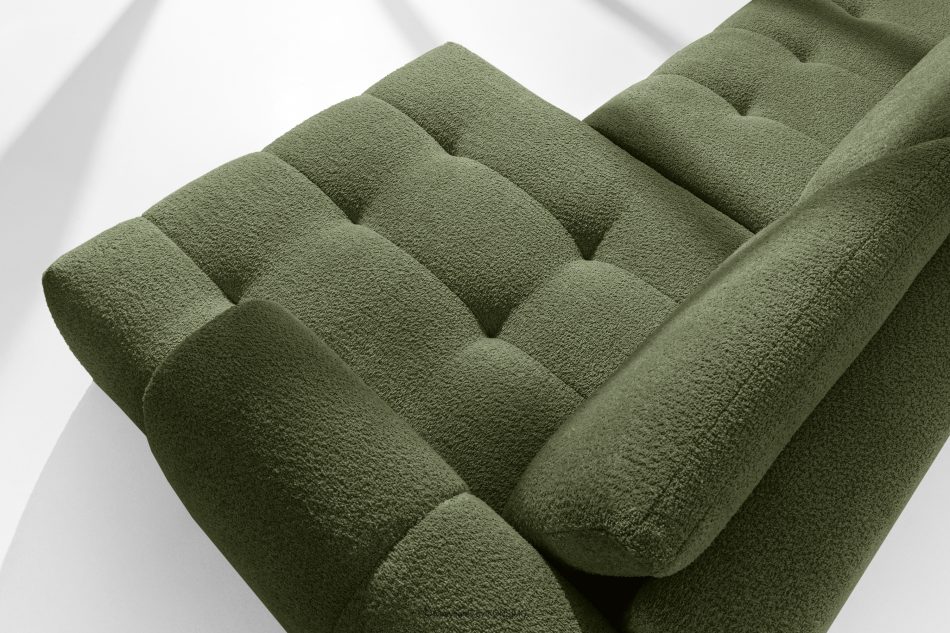LIRA Ecksofa im Japandi-Stil aus Bouclé in Oliv, rechts oliv - Foto 10