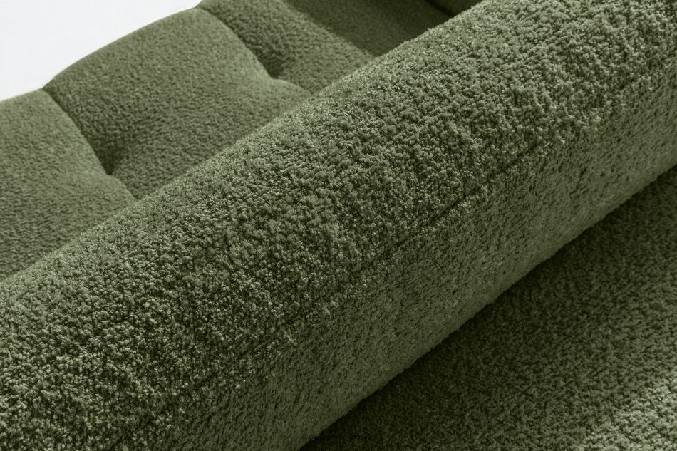 LIRA Ecksofa im Japandi-Stil aus Bouclé in Oliv, rechts oliv - Foto 12