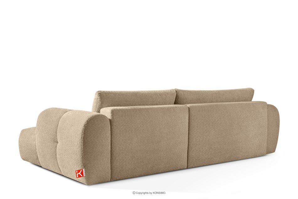 LIRA Ecksofa aus Bouclé-Stoff in Beige, rechts beige - Foto 4