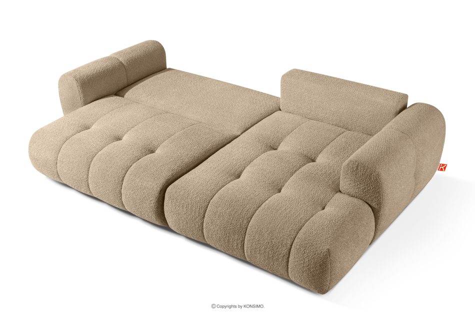 LIRA Ecksofa aus Bouclé-Stoff in Beige, rechts beige - Foto 5