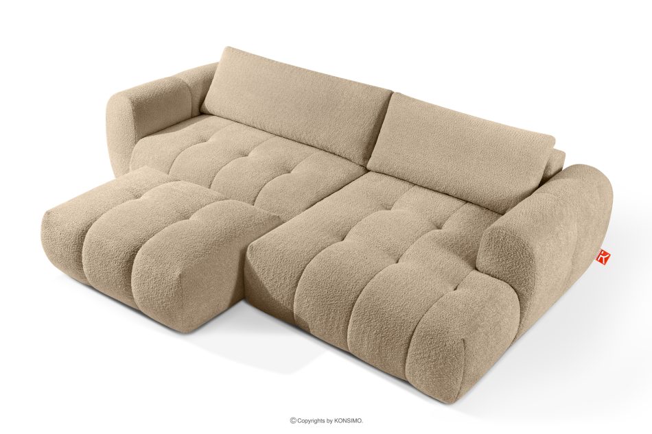 LIRA Ecksofa aus Bouclé-Stoff in Beige, rechts beige - Foto 7