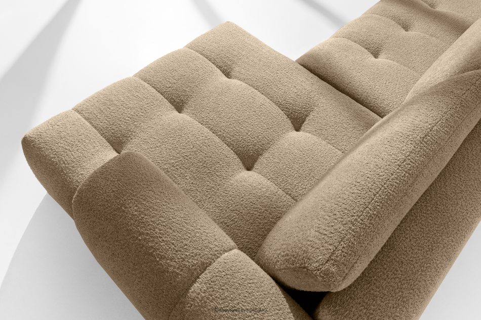 LIRA Ecksofa aus Bouclé-Stoff in Beige, rechts beige - Foto 10