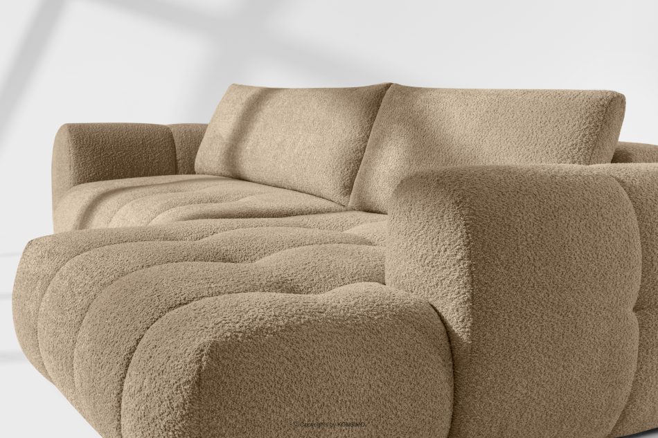 LIRA Ecksofa aus Bouclé-Stoff in Beige, rechts beige - Foto 11
