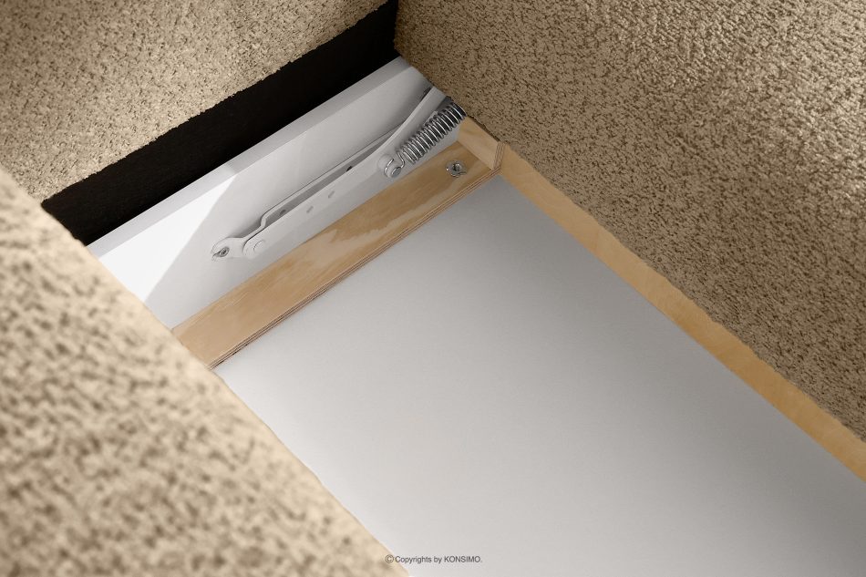 LIRA Ecksofa aus Bouclé-Stoff in Beige, rechts beige - Foto 17