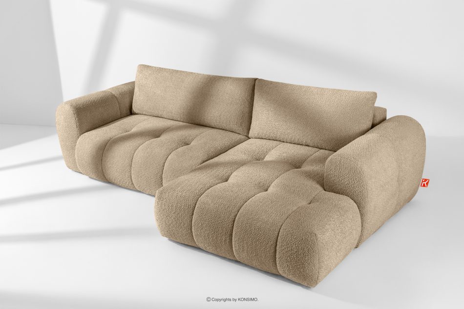 LIRA Ecksofa aus Bouclé-Stoff in Beige, rechts beige - Foto 1
