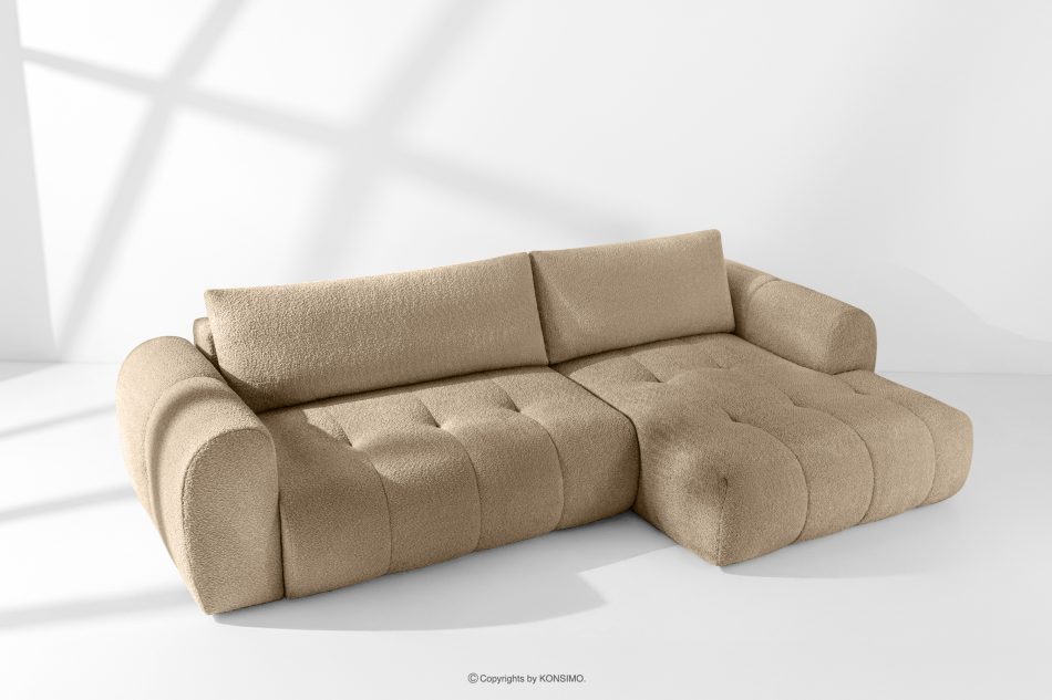 LIRA Ecksofa aus Bouclé-Stoff in Beige, rechts beige - Foto 20