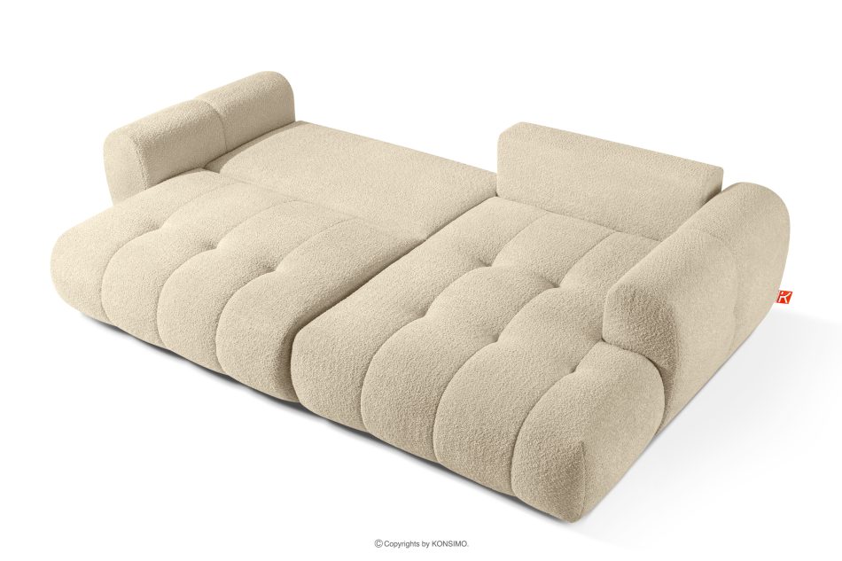 LIRA Ecksofa aus Bouclé-Stoff in Hellbeige, rechts hellbeige - Foto 5