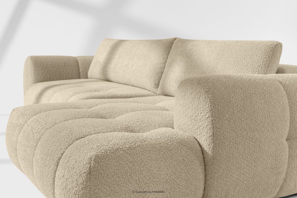 LIRA Ecksofa aus Bouclé-Stoff in Hellbeige, rechts hellbeige - Foto 11