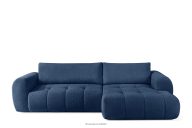 Ecksofa Boucle im Japandi-Stil marineblau rechts