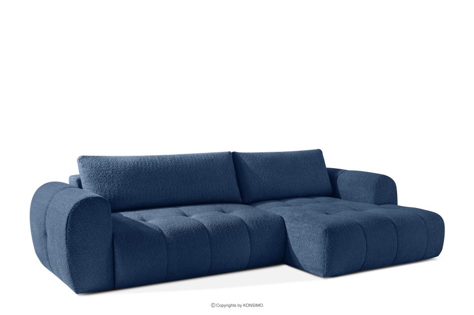 LIRA Ecksofa Boucle im Japandi-Stil marineblau rechts marineblau - Foto 2