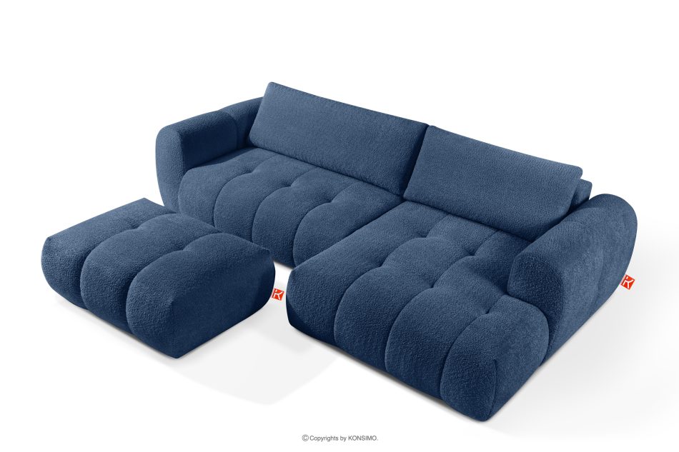 LIRA Ecksofa Boucle im Japandi-Stil marineblau rechts marineblau - Foto 6