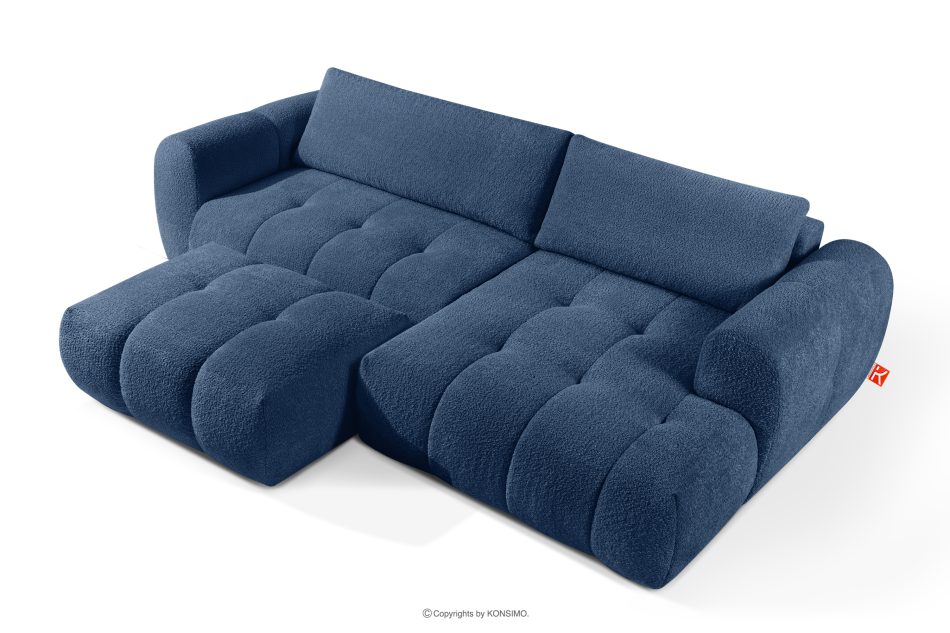 LIRA Ecksofa Boucle im Japandi-Stil marineblau rechts marineblau - Foto 7