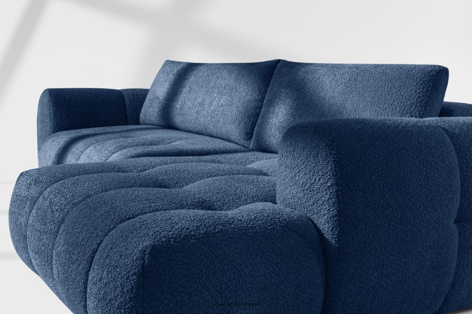 LIRA Ecksofa Boucle im Japandi-Stil marineblau rechts marineblau - Foto 11